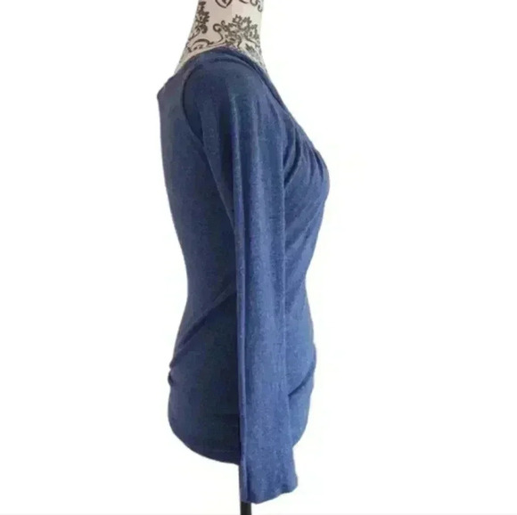 JAC by Jacqueline Conoir Shirt Long Sleeve Blue Scoop Neck Cotton Women's  XS - Picture 5 of 11